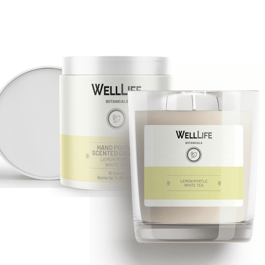 Botanicals Lemon Myrtle - White Tea Candle - Well LifeCandle