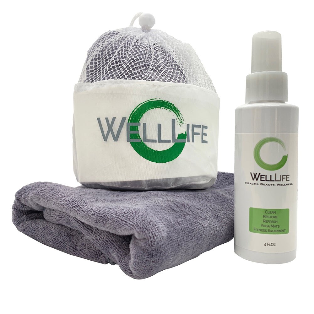 Plant Based Cleaner for Yoga Mats & Fitness Equipment + Towel - Well LifeHome Products