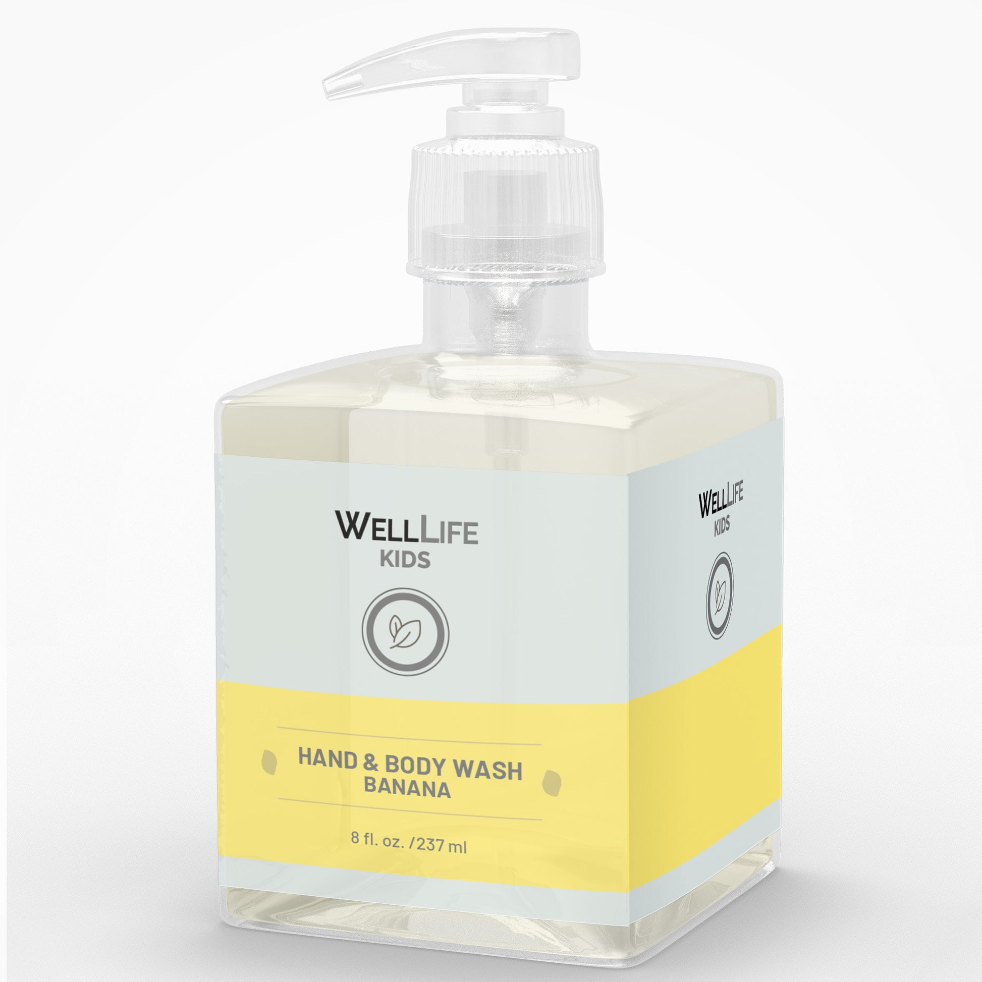 Kids Children Banana Well Life Liquid hand soap body wash sustainable, plant-based, liquid hand soap, non-toxic, non-drying, sulfate free, phthalate free