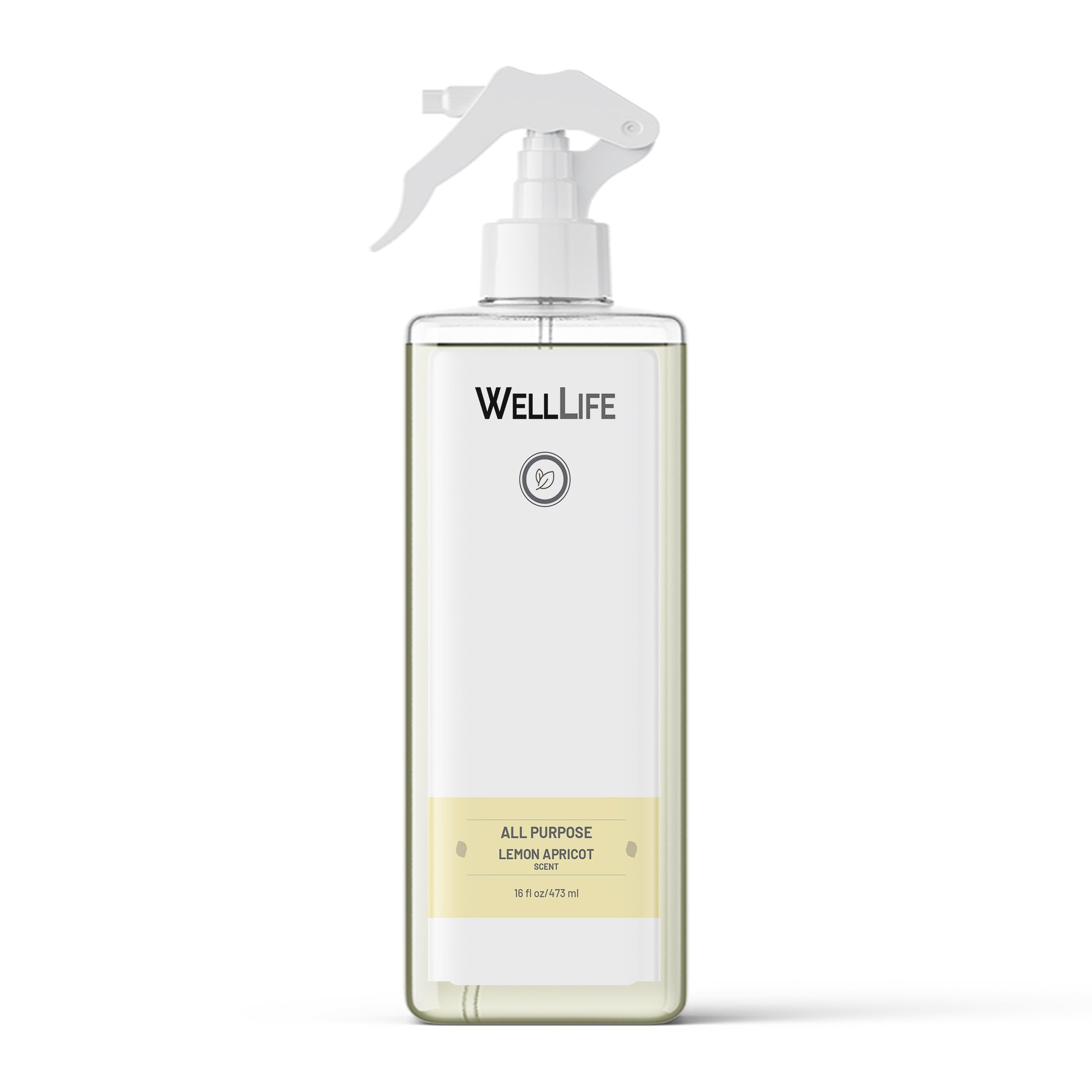 Well Life All Purpose Cleaner Bottle The refreshing Lemon Apricot scent will leave your space smelling amazing, while the powerful all-natural formula effectively cleans any surface. As a bonus, our cleanser is also vegan-friendly.