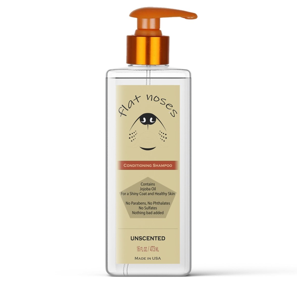 Flat Noses All in One Tearless All Natural Conditioning Shampoo - 16 ounce - Well LifePet Grooming Supplies