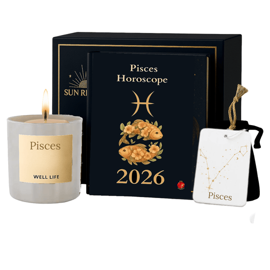 Pisces Book, box, candle, scent tag