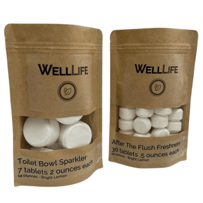 Well Life Toilet Cleaning Duo - After The Flush + Toilet Sparklers - Well Life